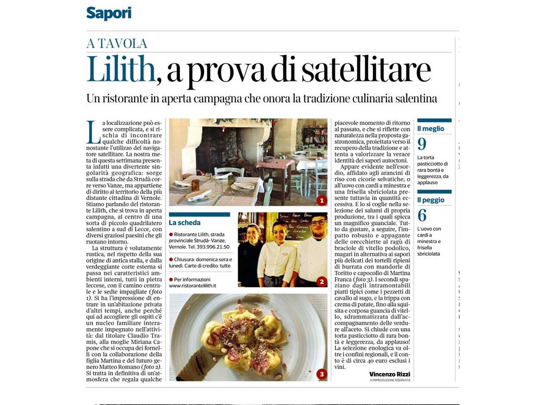 lilith ristorante sapori